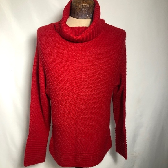 Fever Sweaters - Womens Red Turtleneck Sweater. Medium. Breast Cancer Fundraiser